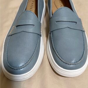PATINA by Portland Leather Boardwalk Penny Loafer Glacier Blue size 9.5